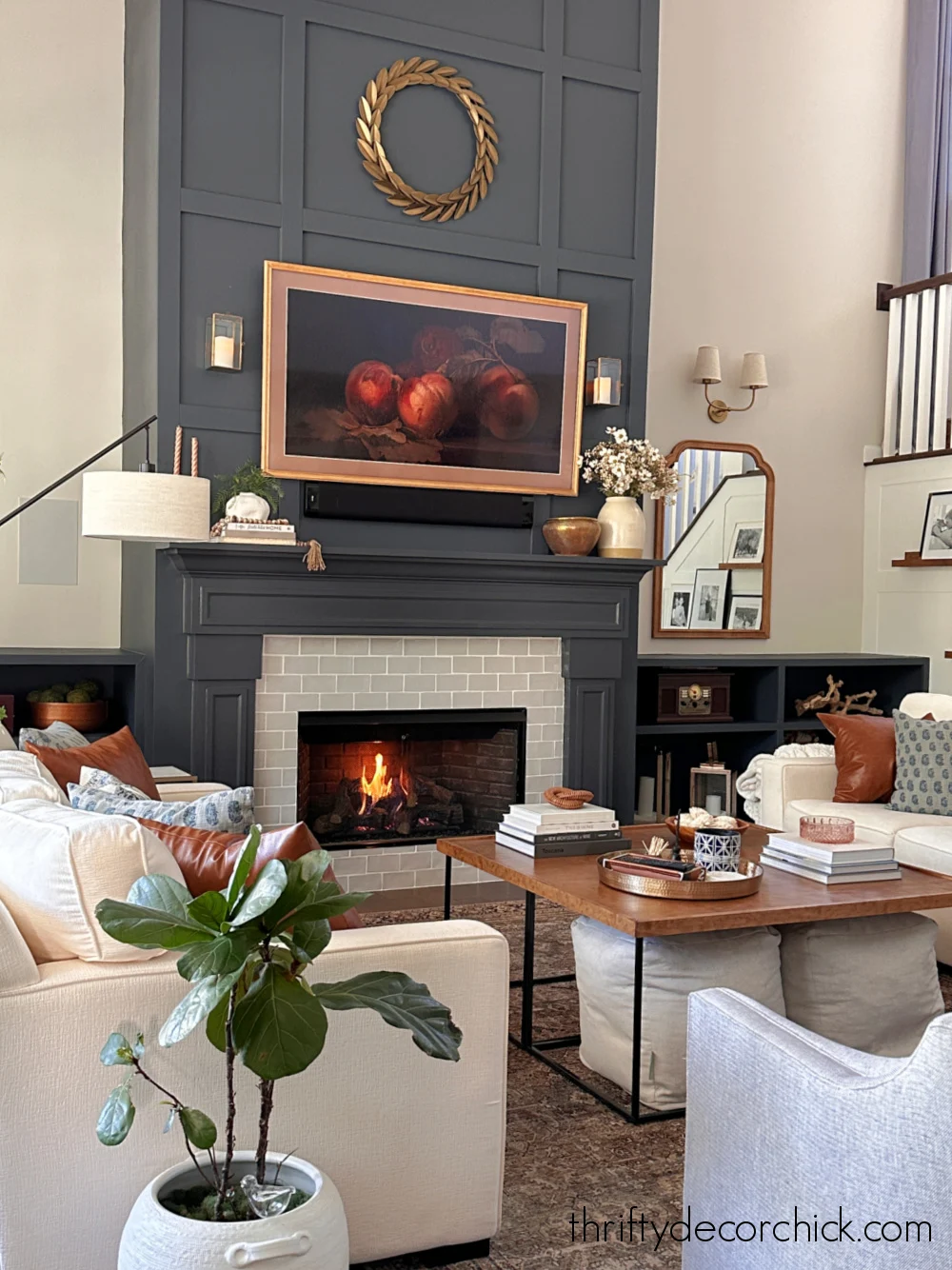 dark blue Cyberspace fireplace